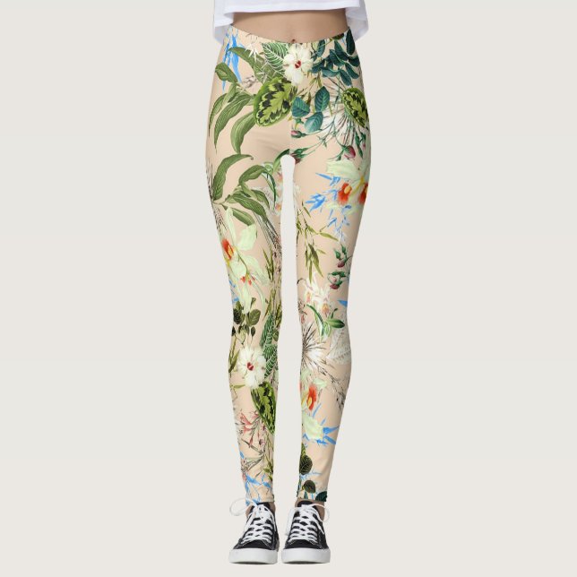 Medias Florales Chic Flores y Hojas (Anverso)