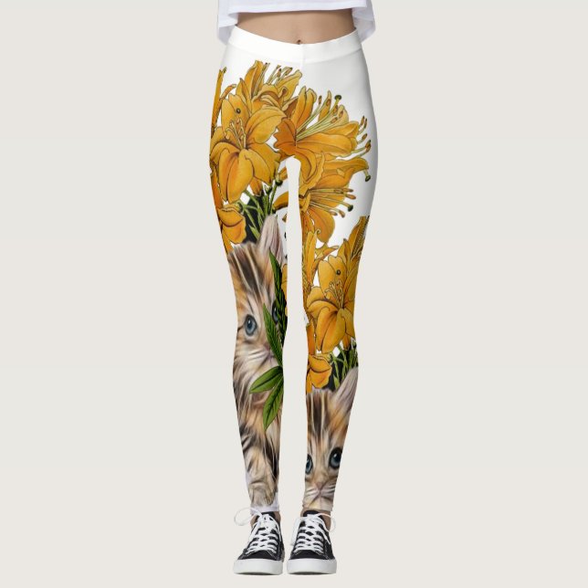 Medias Florales de Gatito (Anverso)