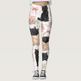 Medias Florales de Gato Negro