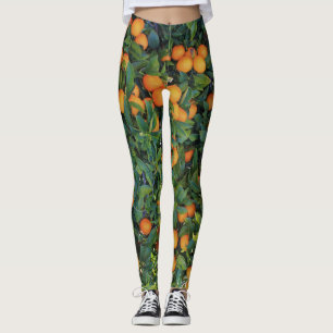 Medias funkies de naranja con naranjas y hojas del