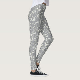 Medias grises con diseño abstracto blanco