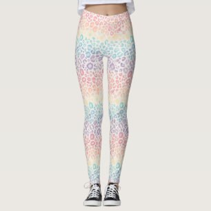 Medias impresas con leopardo arcoíris Opal pastel