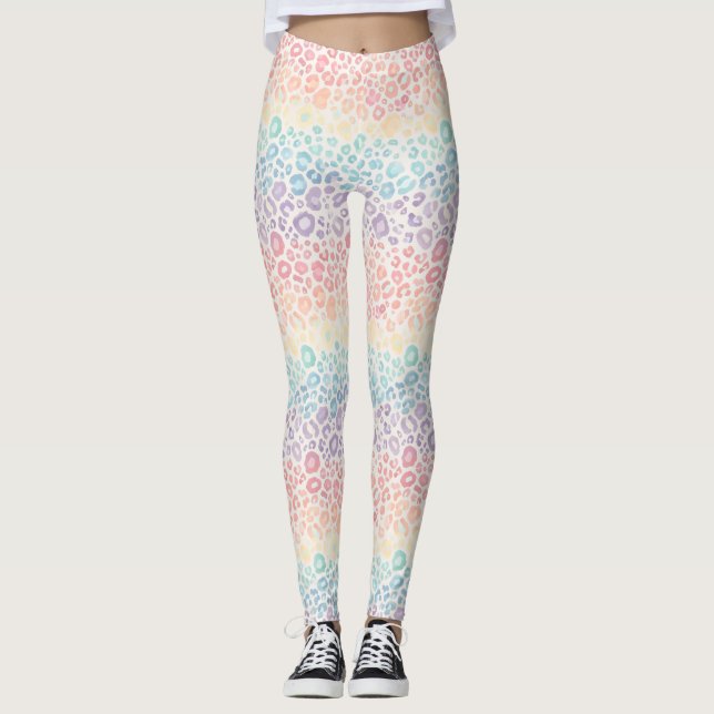 Medias impresas con leopardo arcoíris Opal pastel (Anverso)