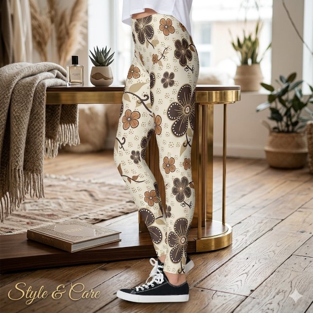 Medias largas capri florales abstractas atrevidas  (Bold Abstract Floral Capri Leggings – Modern Bloom)