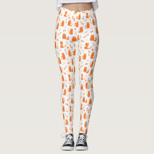 Medias Leggings de Gato Naranja Adorable