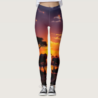 Medias Leggings Puesta de Sol Africana Majestuosa