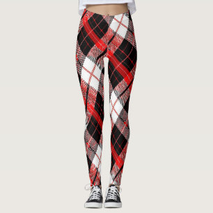 Medias Modernas de Tartán Rojo, Negro y Blanco