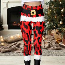 Medias Navideñas de Santa Leopardo Rojo