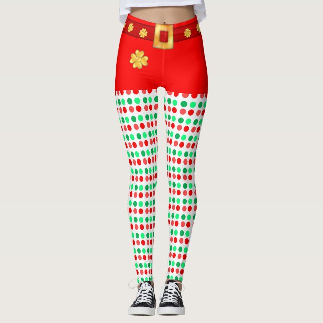 Medias navideñas punteadas lindas (Anverso)