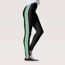 Medias Negras con Franja Lateral Verde y Blanca Tu