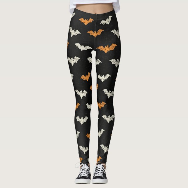 Medias Negras, Naranjas y Crema Spooky Chic (Anverso)