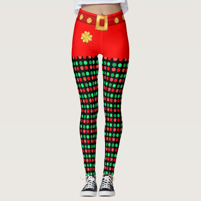 Medias punteadas de duende de Navidad lindas (Anverso)