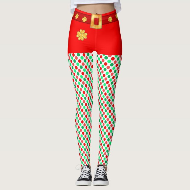 Medias punteadas de duende de Navidad lindas (Anverso)