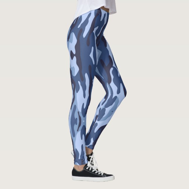 Medias rayadas de ejército con estampado azul (Derecha)