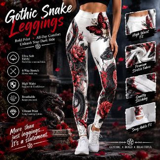 Medias Serpiente Gótica y Rosas Rojas – Fantasía O