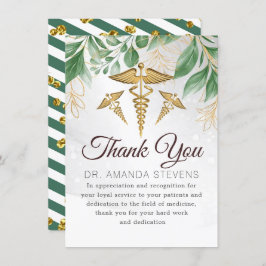 Médica Botánico Elegante | Tarjeta de agradecimien