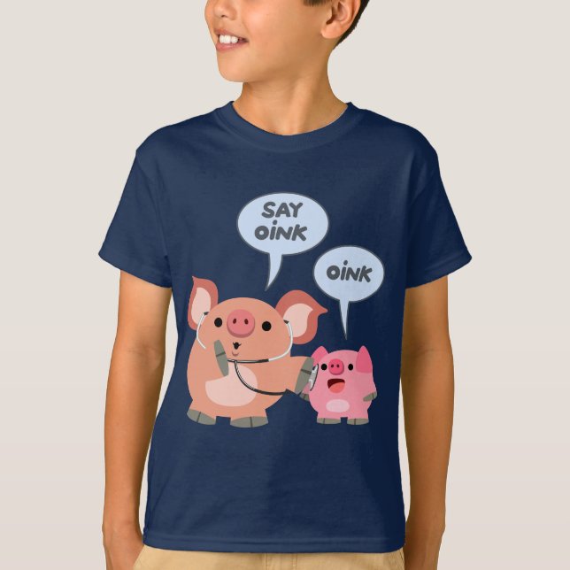 Médica de cerdo Personalizado y camisetas para niñ (Anverso)