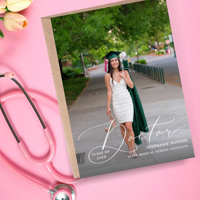 Médica Elegante Invitación de Graduado de Foto (Subido por el creador)
