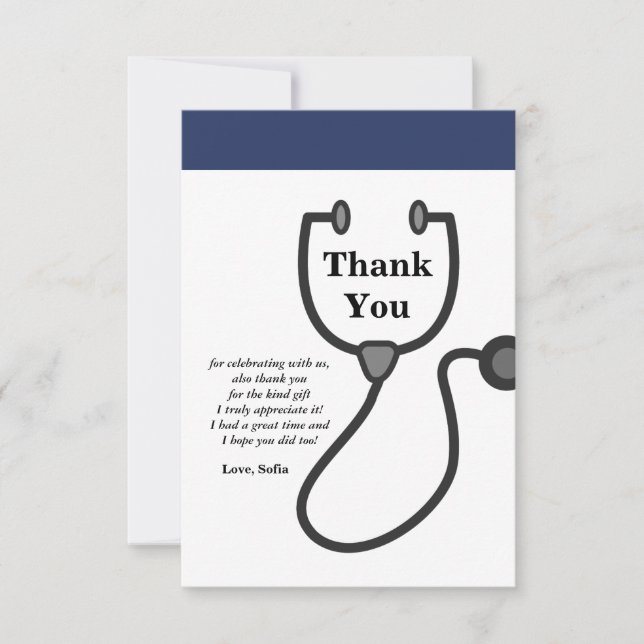 Médica, Enfermería, tarjeta de agradecimiento médi (Anverso)