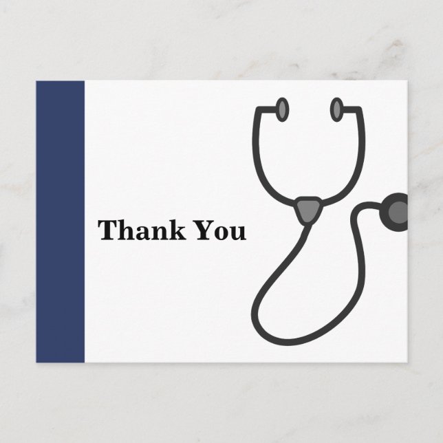 Médica, Enfermería, tarjeta de agradecimiento médi (Anverso)