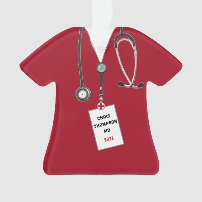 Médica Graduación Keepsake 2024 Ornamento (Anverso)