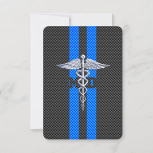 Médica médico MD Caduceus en la impresión de fibra