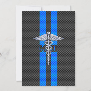 Médica médico MD Caduceus en la impresión de fibra