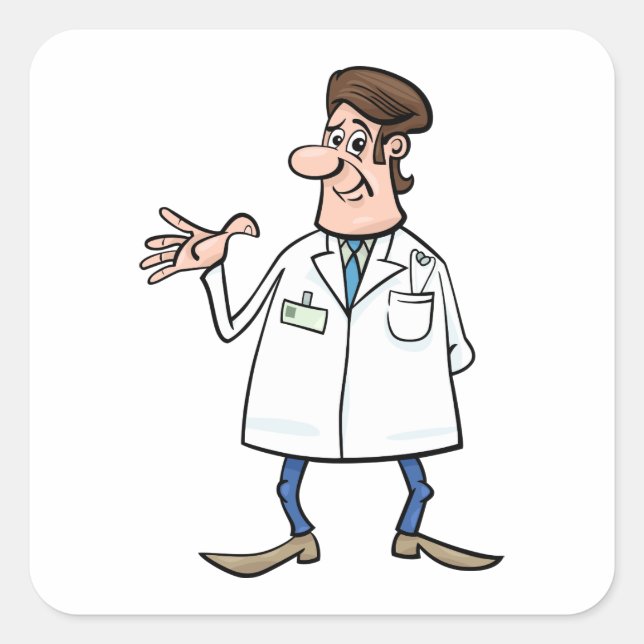 Médica médico Pegatina cuadrado (Anverso)