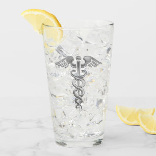 Médica plateado o enfermera Caduceus
