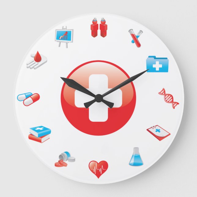 Médica Profesional Oficina Médica reloj de pared (Anverso)