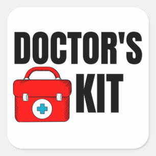 Médicas pegatina cuadrado kit médico