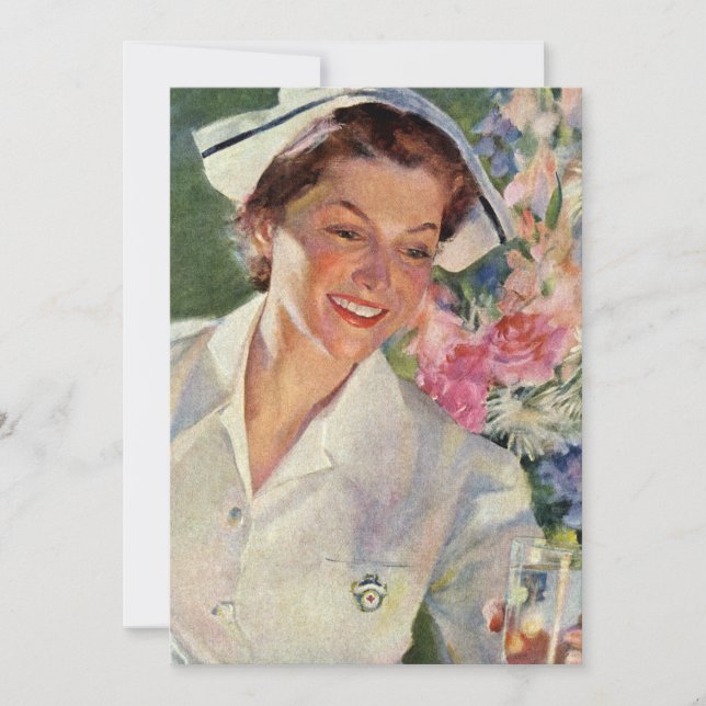 Medicina antigua, enfermera feliz en uniforme (Anverso)