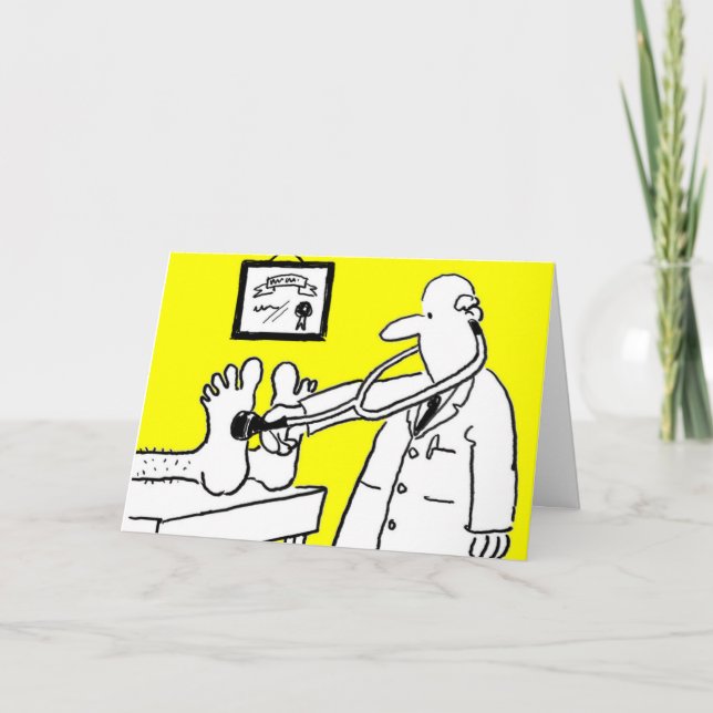 Médico con estetoscopio. Tarjeta para un médico. (Anverso)