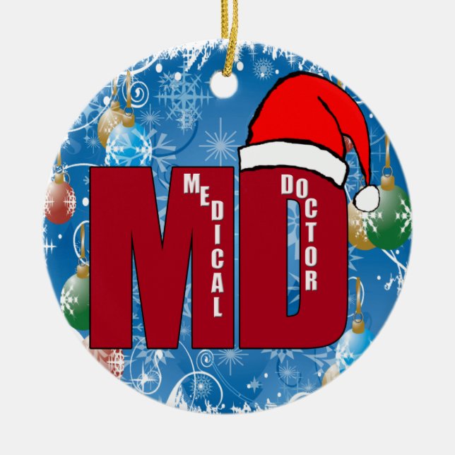 MÉDICO DEL ORNAMENTO DEL NAVIDAD DEL MD SANTA (Frente)