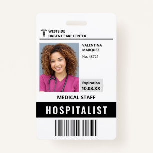 Médico hospitalista Tarjeta de foto de identificac