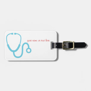 médico o etiqueta profesional médica del equipaje