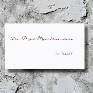 Médico tarjeta de presentación