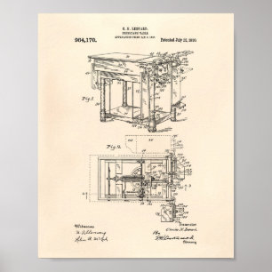 Médicos Cuadro 1910 Páper antiguo de arte de paten