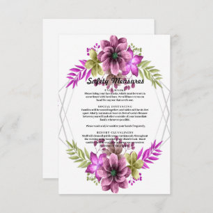 Medidas de seguridad floral de las acuarelas rosas