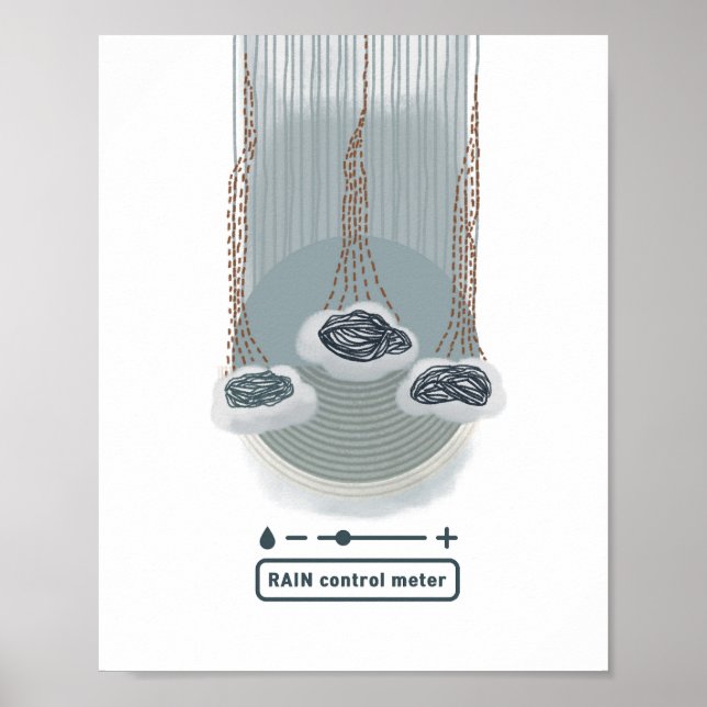 medidor de control de lluvia objet_2_ mate póster (Frente)