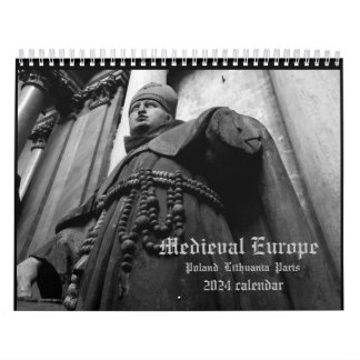Medieval Europe 2024 Calendario MEDIO Gótico 8.5x1