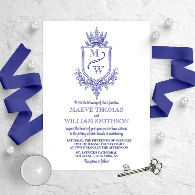 Medieval Royal Crest Monogram Wedding Invitation (Subido por el creador)