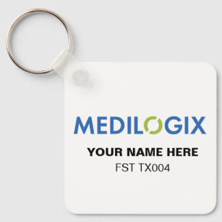 MEDILOGIX Llavero Cuadrado Agregar Texto