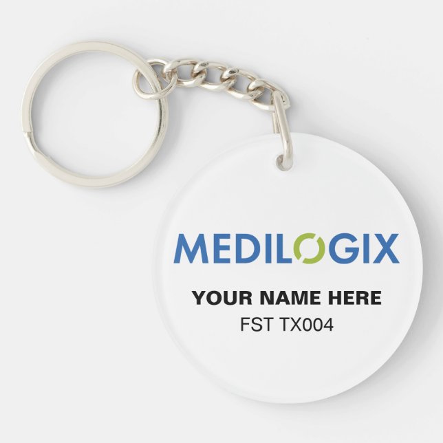 MEDILOGIX Llavero Redondo Agregar Texto (Frente)