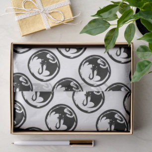 Medio de papel blanco del Dragon negro