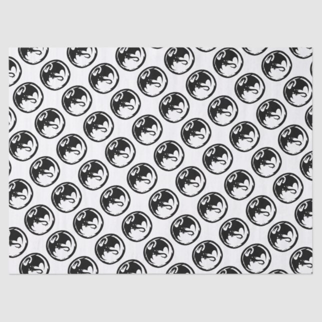 Medio de papel blanco del Dragon negro (Anverso)