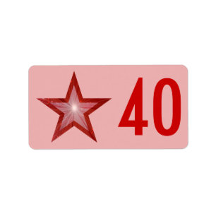 Medio rosa de la etiqueta '50' de la Estrella Roja