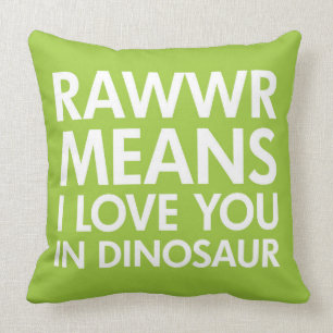 Medios de Rawr te amo en la almohada del