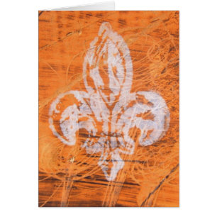 Medios mixtos naranja Fleur-de-lis