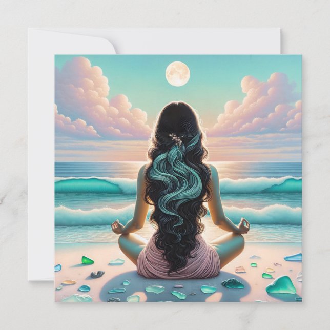 Meditación de armonía en la playa (Anverso)